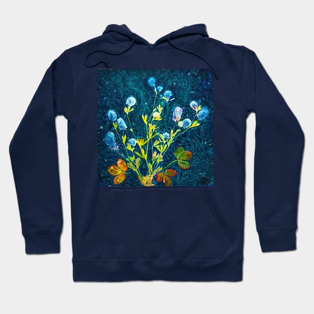 Botanical cyanotype wildflowers Hoodie by redwitchart